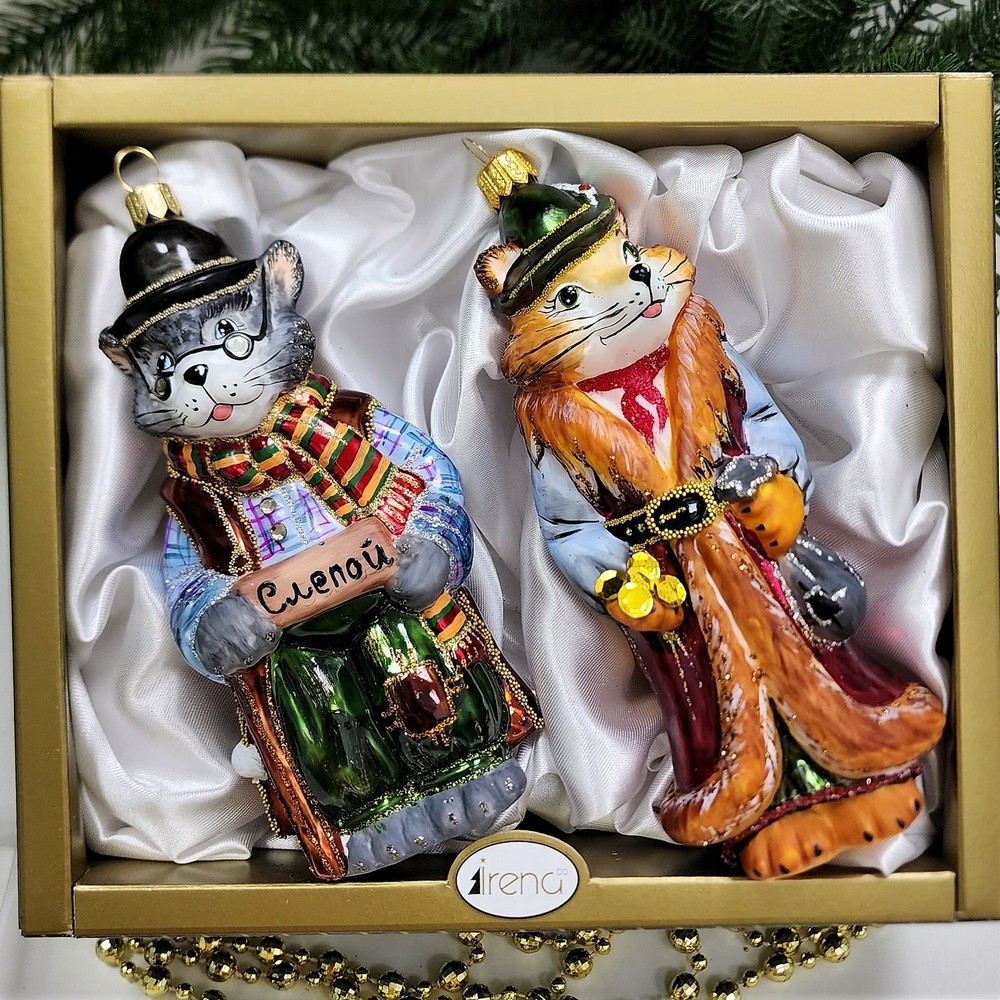 фото Набор ёлочных игрушек Кот Базилио и Лиса Алиса