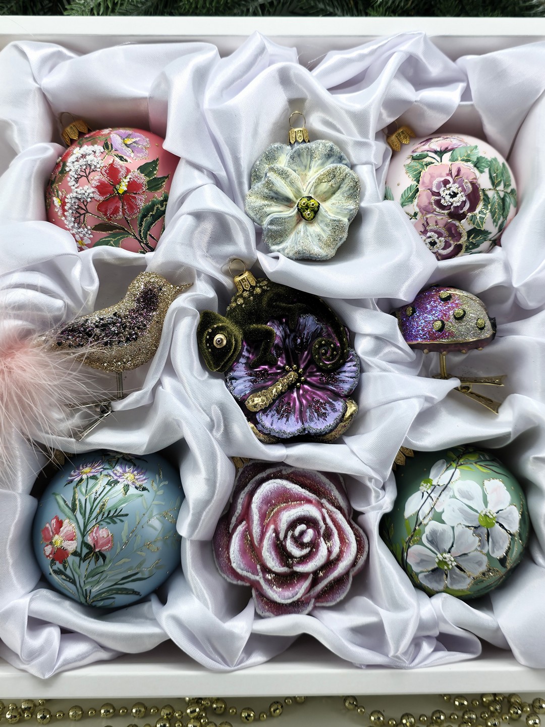 фото Набор ёлочных игрушек Цветочный