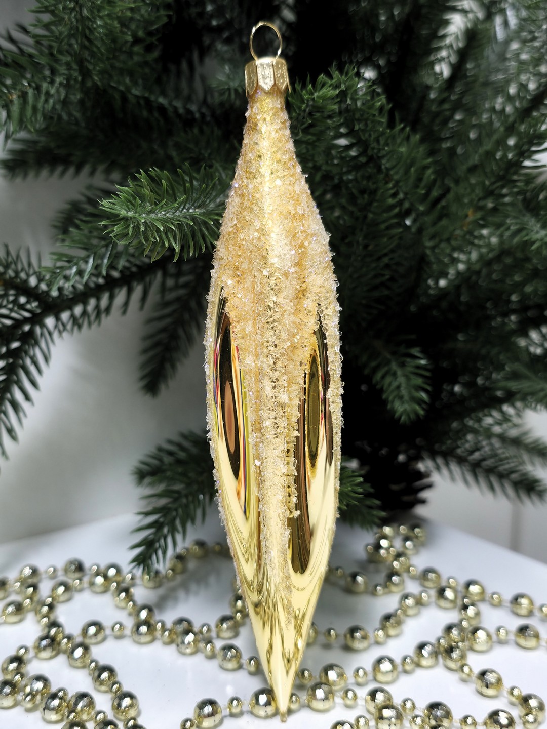 фото Стеклянная елочная игрушка Сосулька