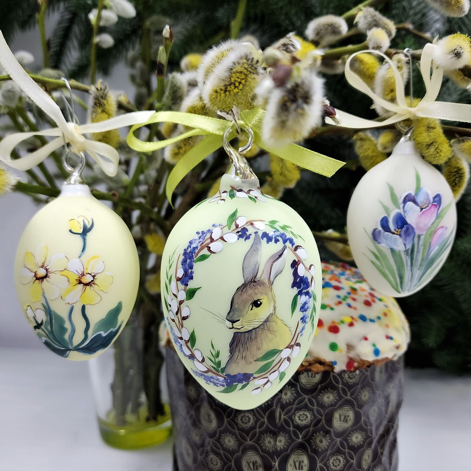 фото Набор ёлочных игрушек Пасхальные яйца декор №8