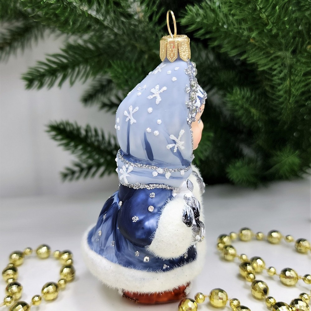 фото Стеклянная елочная игрушка Снегурочка