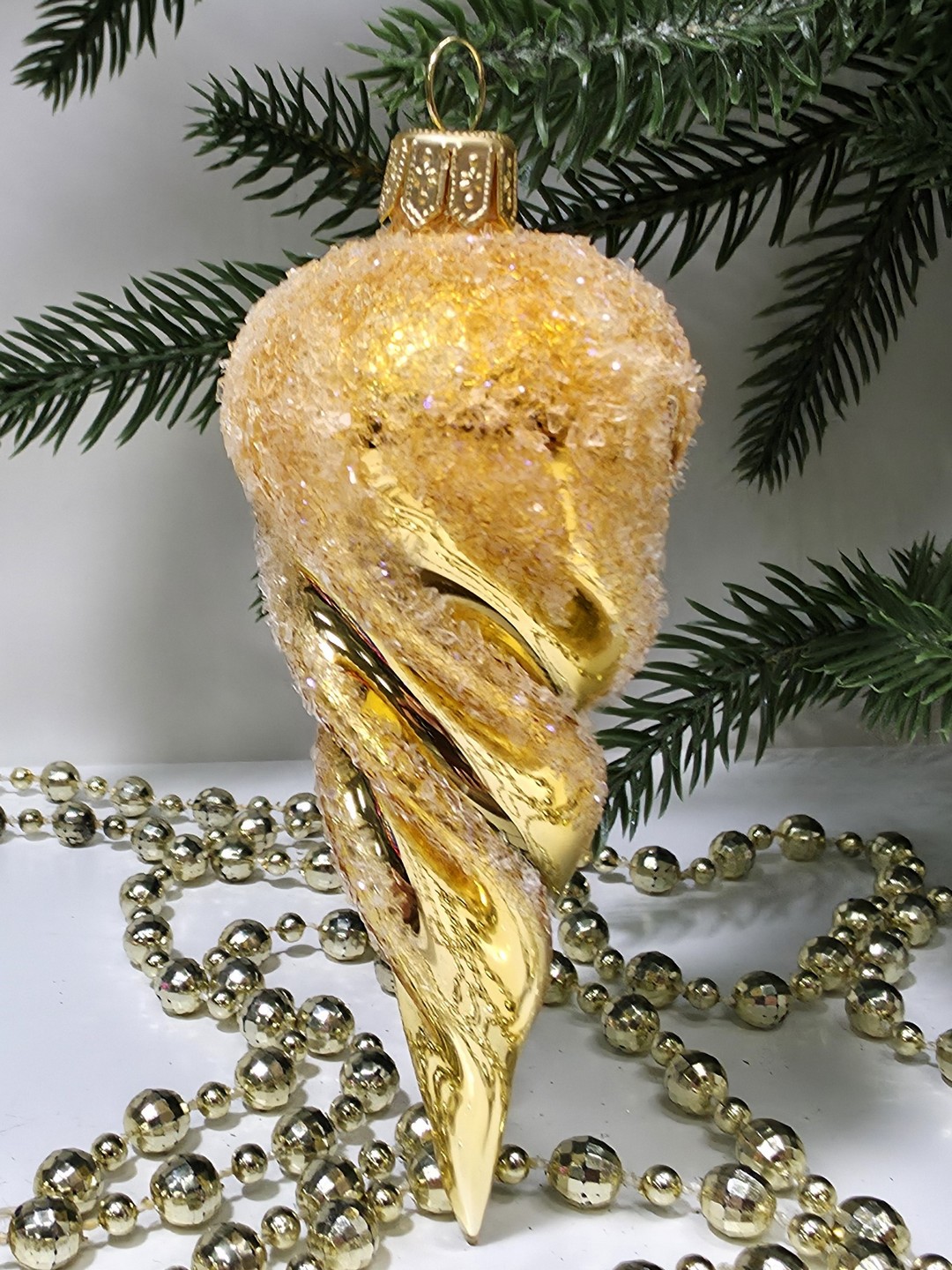 фото Стеклянная елочная игрушка Сосулька