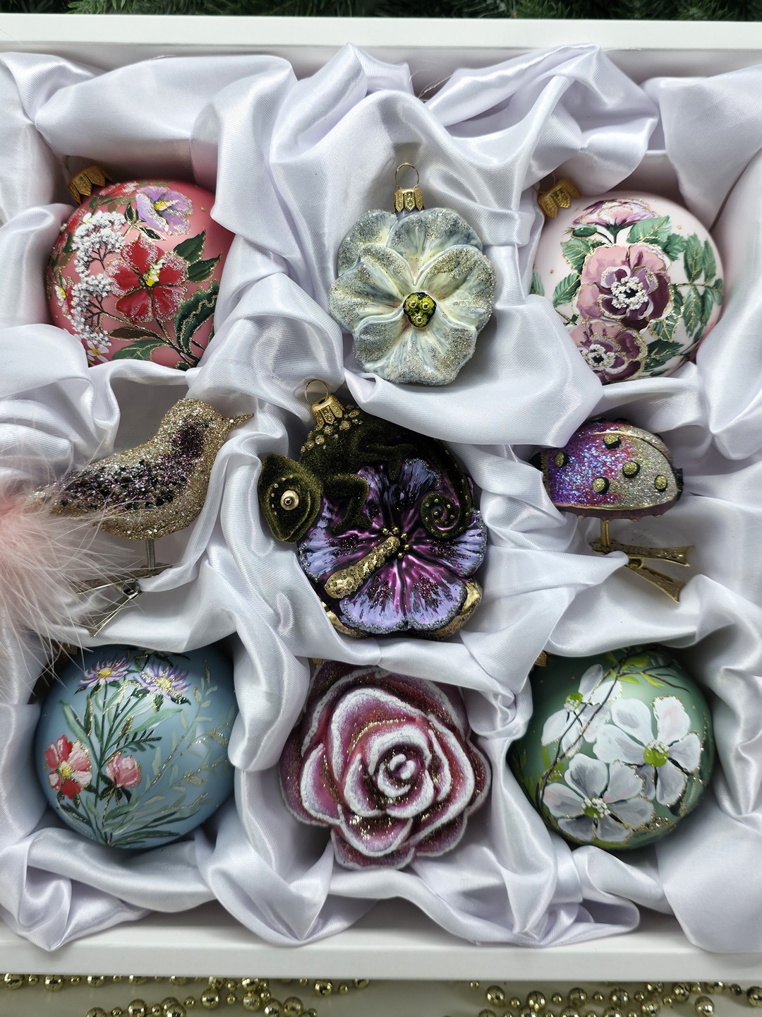 фото Набор ёлочных игрушек Цветочный