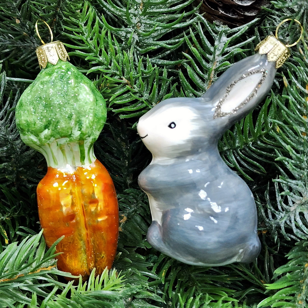 фото Набор ёлочных игрушек Зайчик и морковь