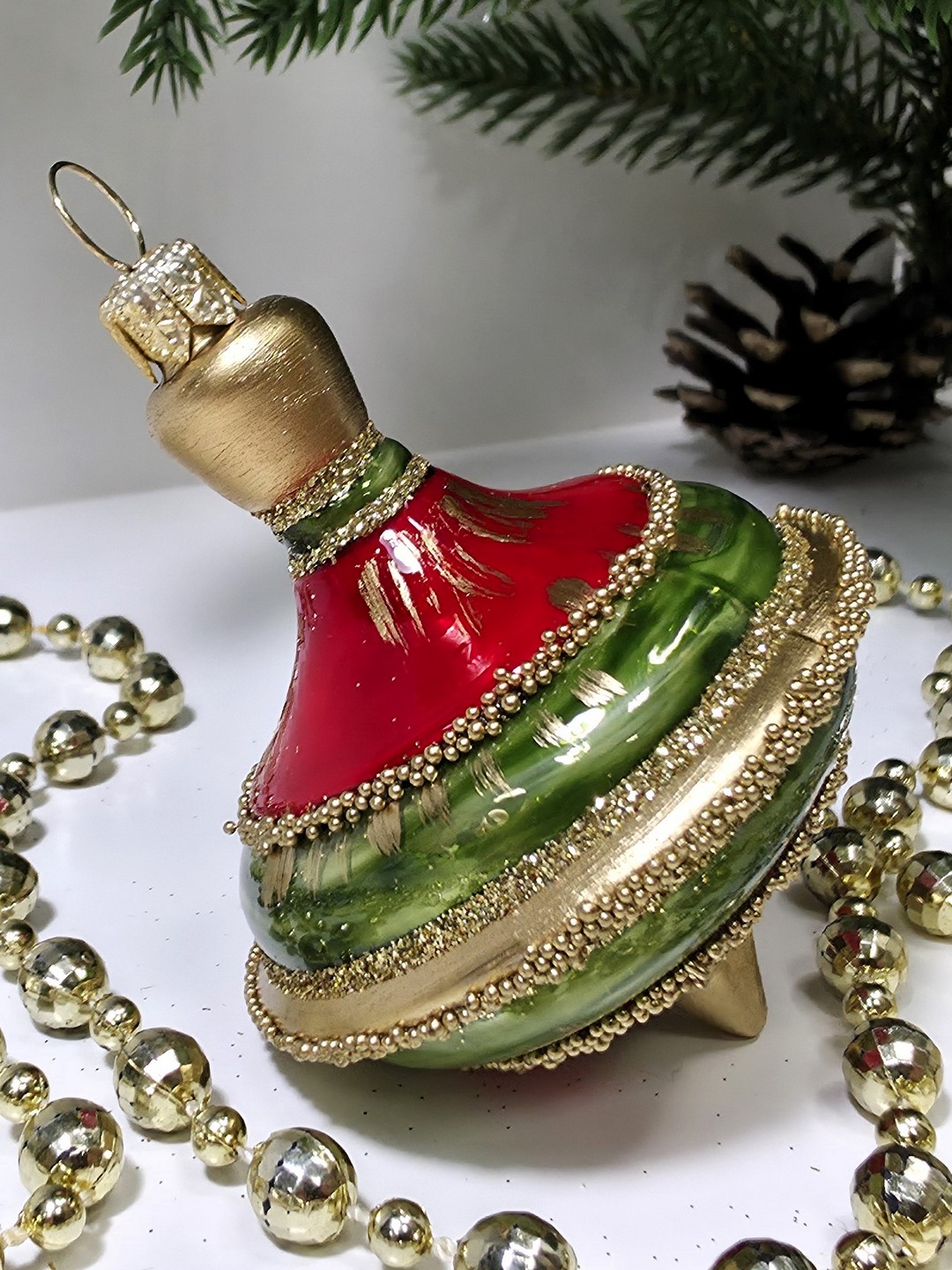 фото Стеклянная елочная игрушка Юла