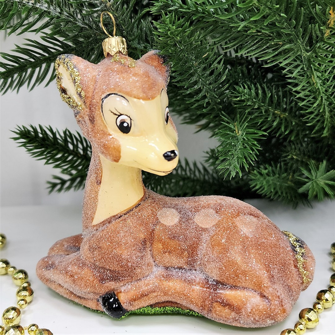 фото Стеклянная елочная игрушка Олененок