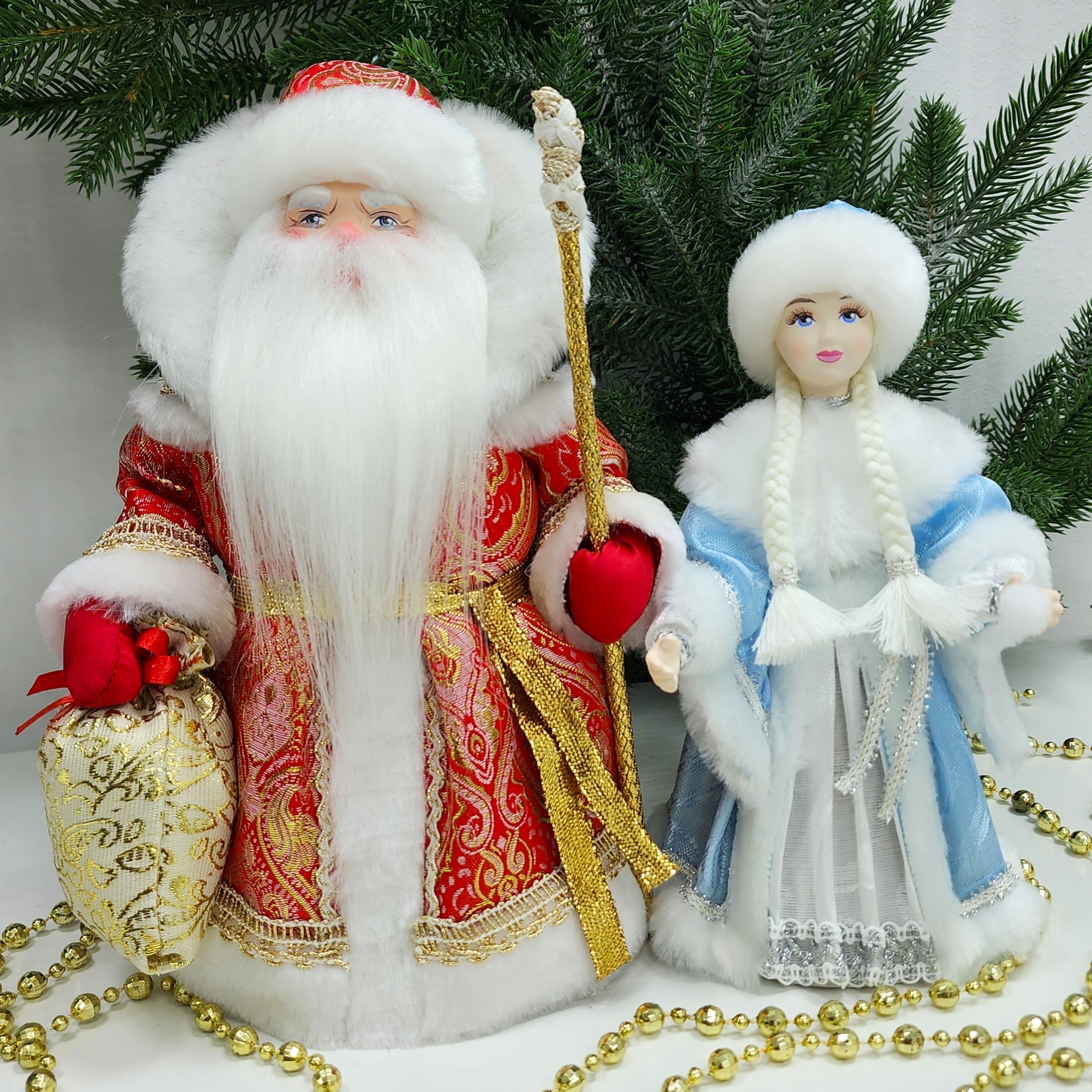 фото Набор Дед Мороз 22 см и Снегурочка 20 см №120