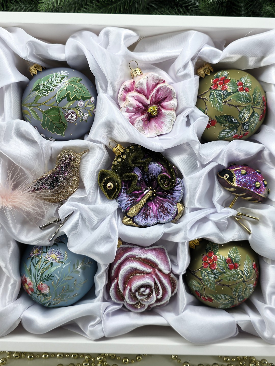 фото Набор ёлочных игрушек Цветочный