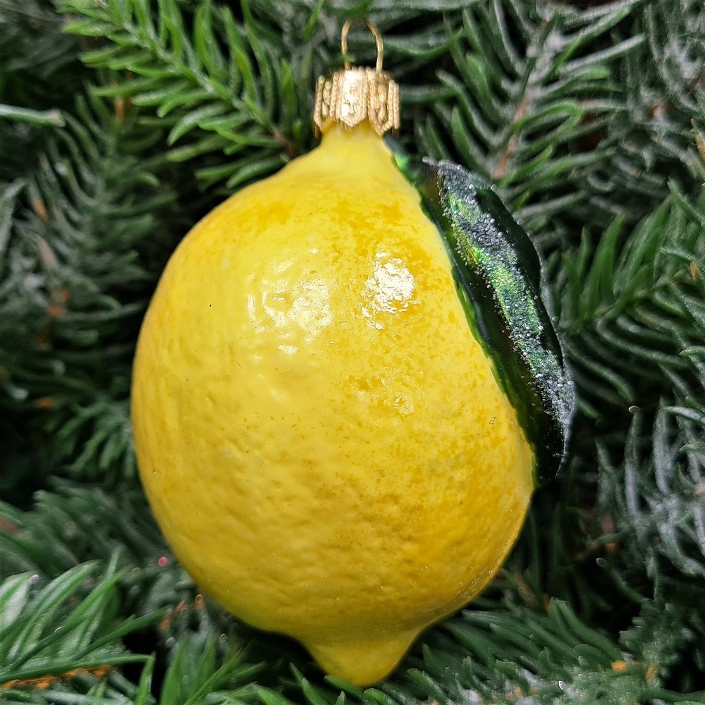 фото Стеклянная елочная игрушка Лимон