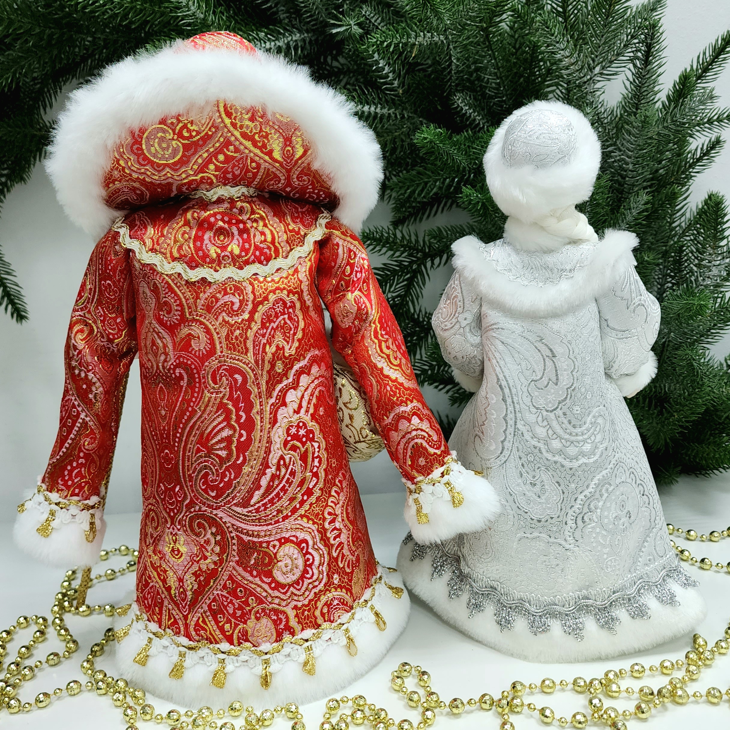 фото Набор Дед Мороз 34 см и Снегурочка 29 см №121