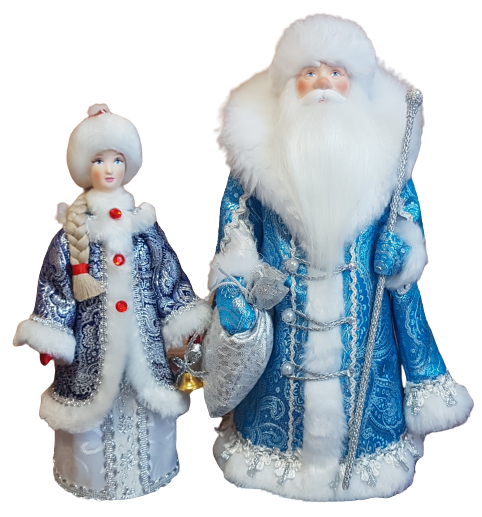 фото Набор Дед Мороз и Снегурочка из ткани №136