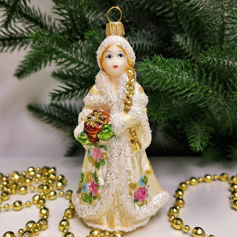 фото Стеклянная елочная игрушка Снегурочка Версаль